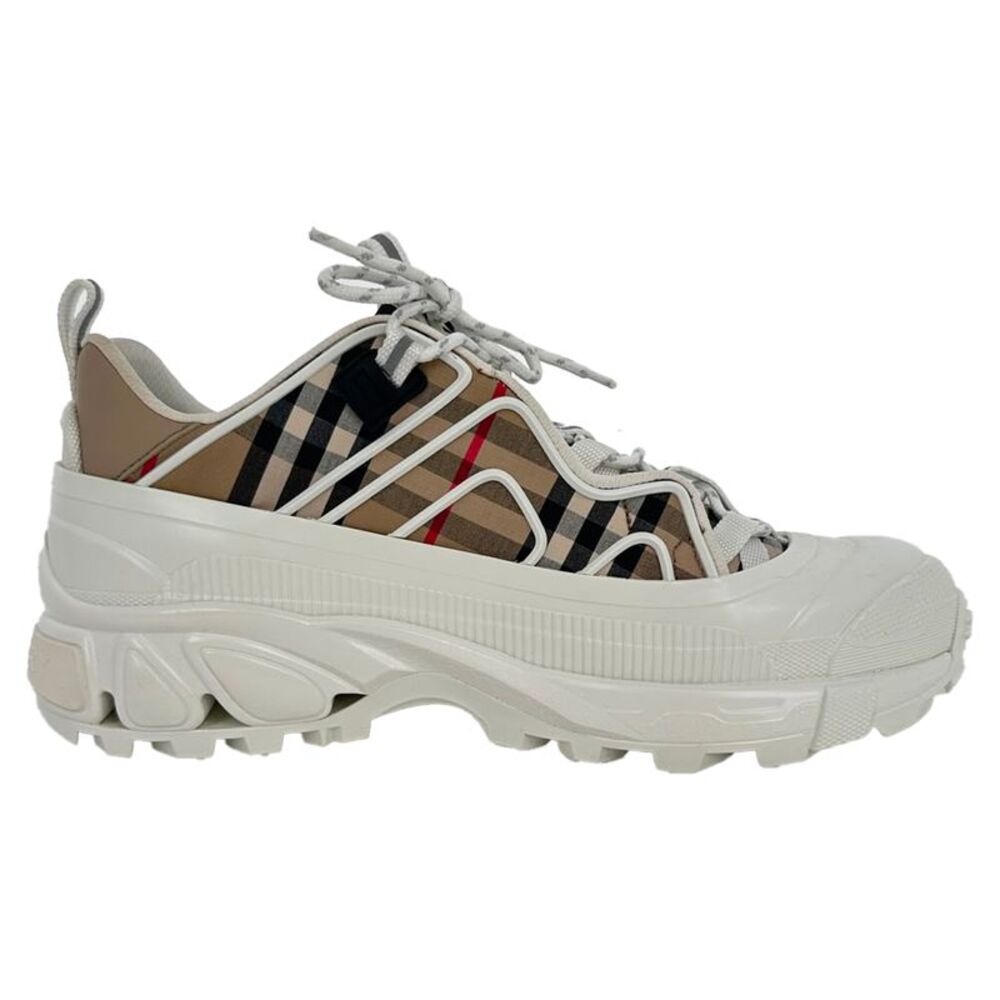 Burberry Arthur Vintage Check Sneakers in Beige Canvas